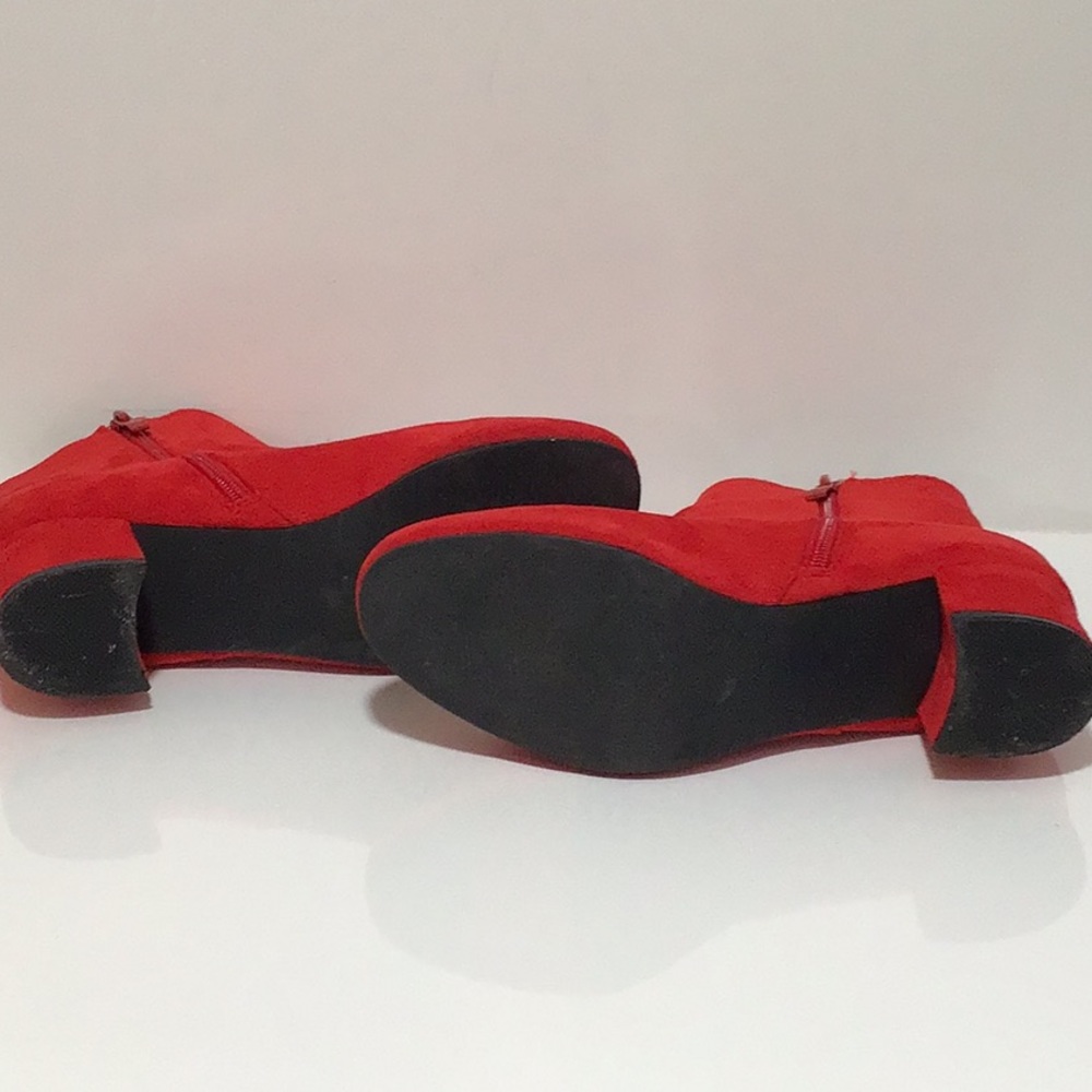 Camssoo Suede Red Ankle Boots, Size 30 - Picture 7 of 9